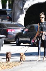 ALESSANDRA AMBROSIO Out with her Dogs in Brentwood 10/21/2019