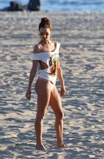 ALESSANDRA AMBROSIO Playing Beach Volleyball at a Beach in Santa Monica 10/13/2019