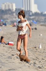 ALESSANDRA AMBROSIO Playing Beach Volleyball at a Beach in Santa Monica 10/13/2019