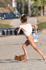 ALESSANDRA AMBROSIO Playing Beach Volleyball at a Beach in Santa Monica 10/13/2019