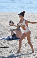 ALESSANDRA AMBROSIO Playing Beach Volleyball at a Beach in Santa Monica 10/13/2019