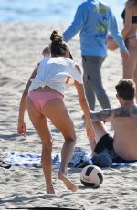 ALESSANDRA AMBROSIO Playing Beach Volleyball at a Beach in Santa Monica 10/13/2019