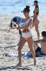 ALESSANDRA AMBROSIO Playing Beach Volleyball at a Beach in Santa Monica 10/13/2019