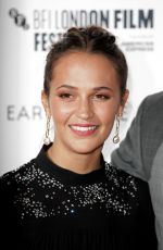 ALICIA VIKANDER at Earthquake Bird Premiere at 63rd BFI London Film Festival 10/10/2019