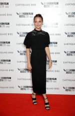 ALICIA VIKANDER at Earthquake Bird Premiere at 63rd BFI London Film Festival 10/10/2019