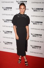 ALICIA VIKANDER at Official Secrets Premiere at 63rd BFI London Film Festival 10/10/2019