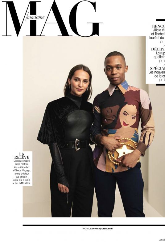 ALICIA VIKANDER in Mafame Figaro, October 2019
