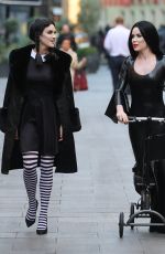 AMANDA HOLDEN and ASHLEY ROBERTS as Morticia and Wednesdey Addams Leaves Heart Radio 10/31/2019