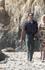 ANA DE ARMAS Plays the Role of Marilyn Monroe Filming on the Beach in Malibu 10/06/2019