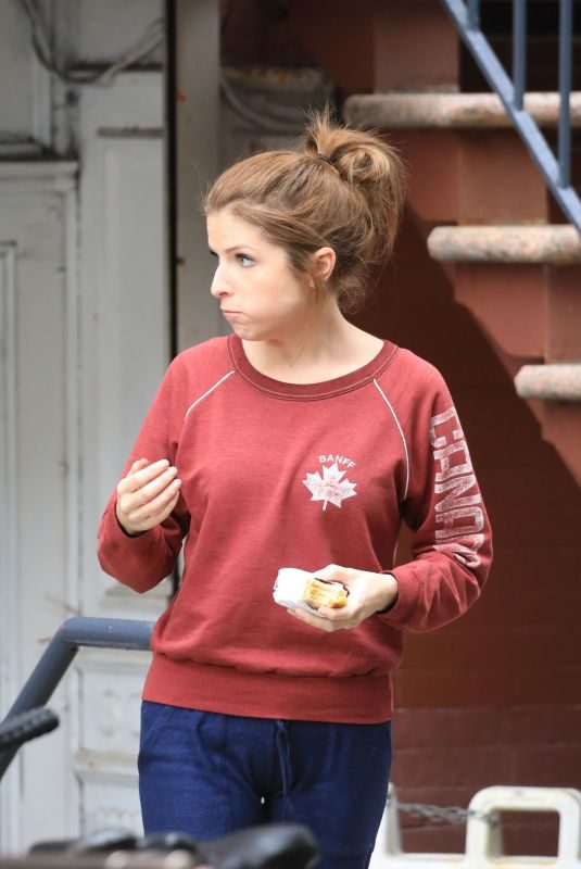 ANNA KENDRICK on the Set of Love Life at Mud Cafe in New York 10/07/2019