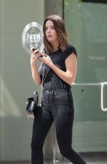 ASHLEY BENSON Leaves an Office Building in Century City 10/03/2019