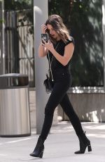 ASHLEY BENSON Leaves an Office Building in Century City 10/03/2019