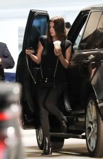 ASHLEY BENSON Leaves an Office Building in Century City 10/03/2019