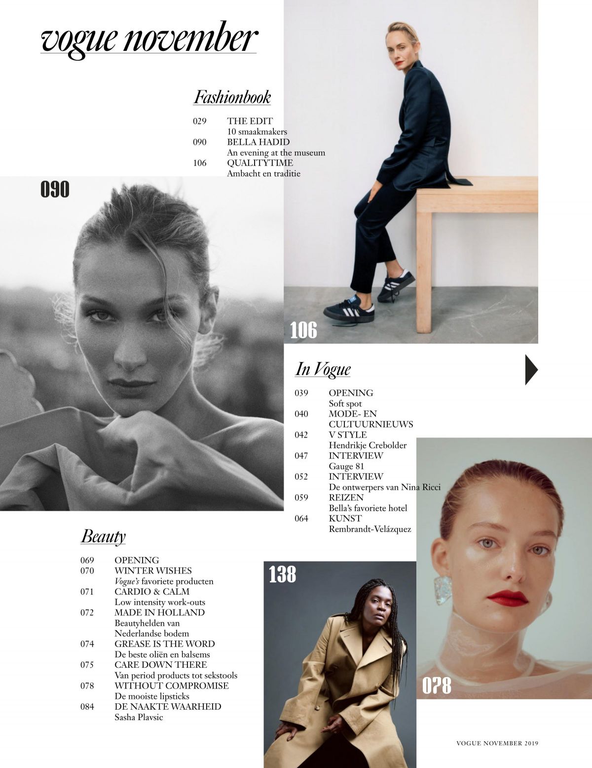 BELLA HADID in Vogue Magazine, Netherlands November 2019 Issue – HawtCelebs