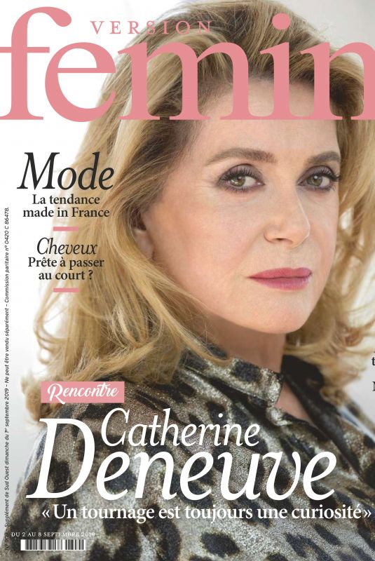 CATHERINE DENEUVE in Version Femina Magazine, September 2019