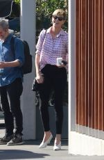 CHARLIZE THERON Out and About in Culver City 10/11/2019