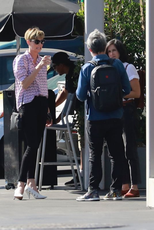 CHARLIZE THERON Out and About in Culver City 10/11/2019