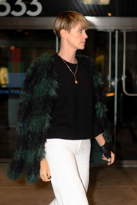 CHARLIZE THERON Out and About in New York 10/20/2019