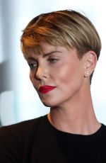 CHARLIZE THERON Speaks at Geanco Goundation Hollywood Gala in Beverly Hills 10/10/2019