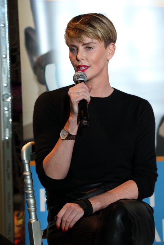 CHARLIZE THERON Speaks at Geanco Goundation Hollywood Gala in Beverly Hills 10/10/2019