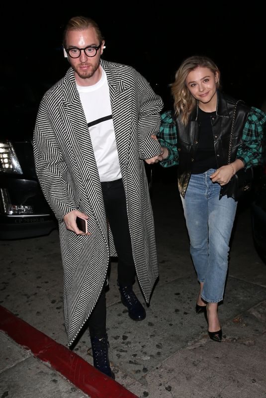 CHLOE MORETZ and Her Brother Trevor Arrive at a Private Louis Vuitton Dinner in West Hollywood 10/12/2019