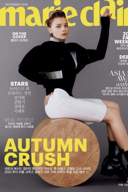 CHLOE MORETZ on the Cover of Marie Claire Magazine, Korea November 2019