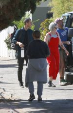 CHRISTINA HENDRICKS and MAE WITHMAN on the Set of Good Girls in Los Angeles 10/30/2019