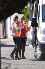 CHRISTINA HENDRICKS and MAE WITHMAN on the Set of Good Girls in Los Angeles 10/30/2019