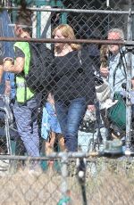 CHRISTINA HENDRICKS and MAE WITHMAN on the Set of Good Girls in Los Angeles 10/30/2019