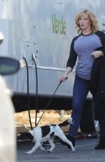 CHRISTINA HENDRICKS on the Set of Good Girls in Los Angeles 10/21/2019