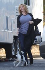 CHRISTINA HENDRICKS on the Set of Good Girls in Los Angeles 10/21/2019