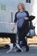 CHRISTINA HENDRICKS on the Set of Good Girls in Los Angeles 10/21/2019