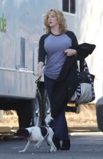 CHRISTINA HENDRICKS on the Set of Good Girls in Los Angeles 10/21/2019