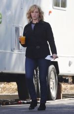 CHRISTINA HENDRICKS on the Set of Good Girls in Los Angeles 10/21/2019