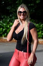 CHRISTINE MCGUINNESS in Tight Red Leather Pants Out in Cheshire 10/09/2019