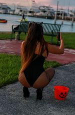 CLAUDIA ROMANI Ready for Hallowen at Miami Beach 10/29/2019