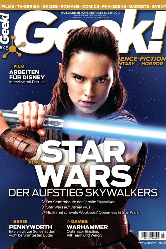 DAISY RIDLEY in Geek Magazine, Germany November 2019