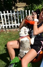 DELILAH and AMELIA HAMLIN Out with Their Dogs in Beverly Hills 10/14/2019