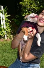 DELILAH and AMELIA HAMLIN Out with Their Dogs in Beverly Hills 10/14/2019