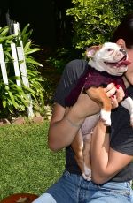 DELILAH and AMELIA HAMLIN Out with Their Dogs in Beverly Hills 10/14/2019
