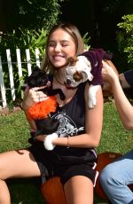 DELILAH and AMELIA HAMLIN Out with Their Dogs in Beverly Hills 10/14/2019