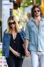 DELTA GOODREM and Matthew Copley Out for Breakfast in Sydney 10/17/2019