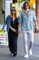 DELTA GOODREM and Matthew Copley Out for Breakfast in Sydney 10/17/2019