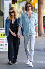 DELTA GOODREM and Matthew Copley Out for Breakfast in Sydney 10/17/2019