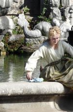 ELLA FANNING on the Set of The Great at Royal Palace of Caserta 10/23/2019
