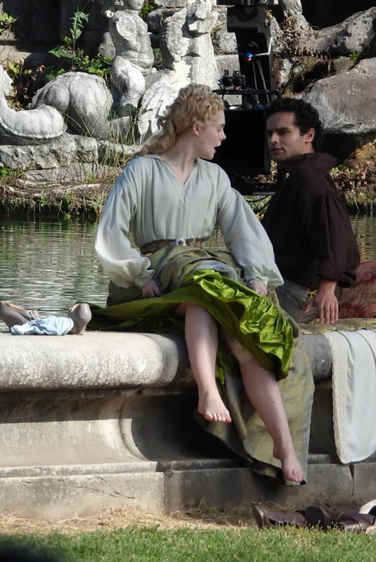 ELLA FANNING on the Set of The Great at Royal Palace of Caserta 10/23/2019