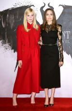 ELLE FANNING and ANGELINA JOLIE at Maleficent: Mistress of Evil Photocall in London 10/10/2019