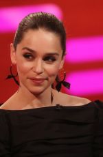 EMILIA CLARKE and Jason Momoa at Graham Norton Show in London 10/25/2019