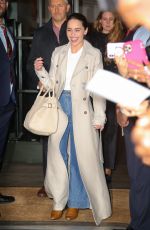 EMILIA CLARKE Leaves Whitby Hotel in New York 10/28/2019