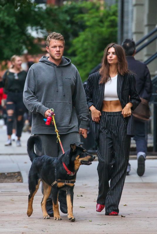 EMILY RATAJKOWSKI and Sebastian Bear-McClard Out with Their Dog in New York 10/06/2019